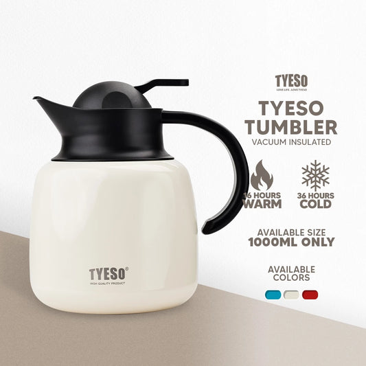 TYESO 1000ml Vacuum Pot stainless steels tumbler in White - Tyeso Philippines
