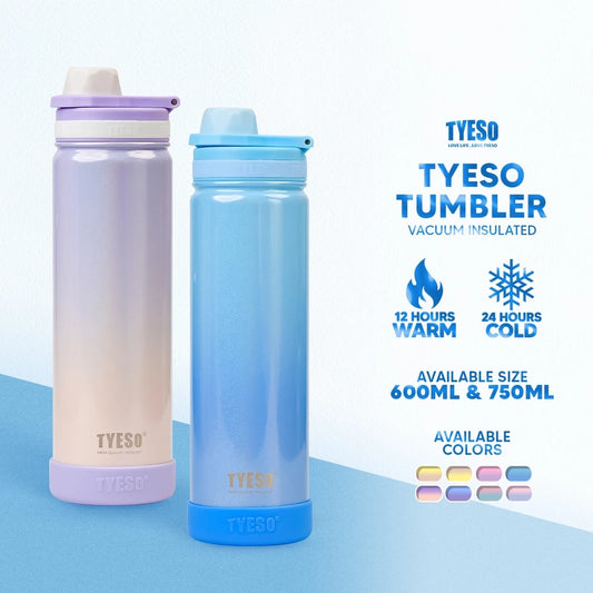 Tyeso Vacuum Insulated Tumbler Fantasy Rainbow Paint Sports Bottle With Silicone Boot 600ml/750ml - Tyeso Philippines