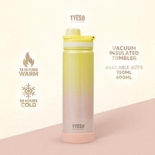 TYESO 600ml/750ml Vacuum Insulated Tumbler Fantasy Rainbow Paint w/ Silicone Boot Light Bud Pink - Tyeso Philippines
